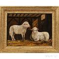 AngloAmerican School Late 19th Century Portrait of Two Sheep
