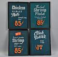 Four Painted DinerRestaurant Menu Signs