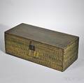 Greenblue and Yellow Puttypainted Pine Flattop Storage Box
