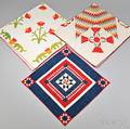 Two Pieced and Appliqued Quilts and a Pieced Crib Quilt