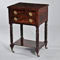 Classical Carved Mahogany and Mahogany Veneer Worktable