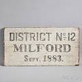 Large DISTRICT No 12 MILFORD School Sign