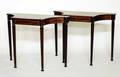 81 PAIR OF GEORGE III INLAID MAHOGANY CONSOLE TABLES