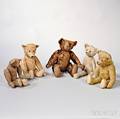 Five Mohair Teddy Bears