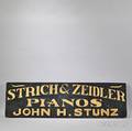 STRICH amp ZEIDLER PIANOS Advertising Sign