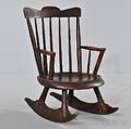 Paintdecorated Bambooturned Tabletback Childs Windsor Armed Rocking Chair