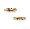 Pair of 18kt Tricolor Gold Tubogas Bands Bulgari