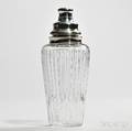 Hawkes Sterling Silvermounted and Cut Glass Cocktail Shaker