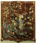 1114 4 FOLD CARVEDPOLYCHROMED COROMANDEL SCREEN