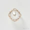 18kt Gold South Sea Pearl and Diamond Ring