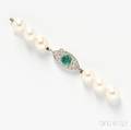 Art Deco Platinum Emerald and Diamond Clasp