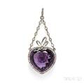 Edwardian Amethyst and Diamond Pendant