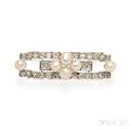 Baroque Freshwater Pearl and Diamond Brooch