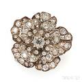 Antique Diamond Flower Brooch