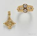 Two 18kt Gold and Diamond Jewelry Items