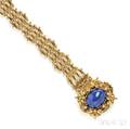 14kt Gold Lapis and Split Pearl Bracelet