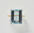 18kt Gold Platinum and Aquamarine Ring Tiffany amp Co