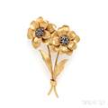 18kt Gold and Sapphire Flower Brooch Tiffany amp Co