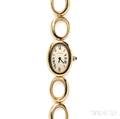 Ladys 18kt Gold Baignoir Wristwatch Cartier