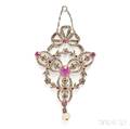 Antique Ruby and Diamond Pendant