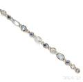 Platinum Moonstone and Sapphire Bracelet