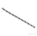 14kt White Gold Tanzanite and Diamond Bracelet