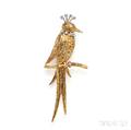 18kt Gold and Diamond Bird Brooch