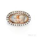 Antique Portrait Miniature and Diamond Brooch Tiffany amp Co