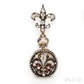 Antique Diamond Open Face Pendant Watch