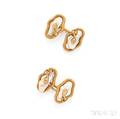 Art Nouveau Gold and Freshwater Pearl Cuff Links
