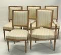 162 SET OF FIVE LOUIS XVI STYLE BLEACHED SALON CHAIRS