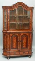 136 Dutch Marquetry Bookcase Cabinet18th Century in tw