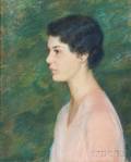 Lilla Cabot Perry American 18481933 Portrait of a Young Woman Facing Left