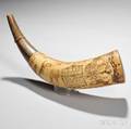 Captain Peter Perits Carved Powder Horn