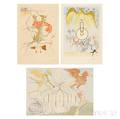 Salvador Dal Spanish 19041989 Three Plates from Hommage  Leonardo da Vinci  LAroplane Le Tlphone