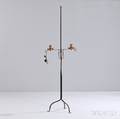 Wrought Iron Adjustable Floor Lighting Device with Snuffer
