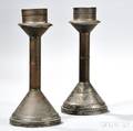 Pair of Tin Candlesticks