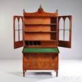Federal Mahogany Glazed DeskBookcase