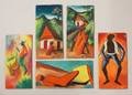 1160 5 Haitian JD Raymond oil on masonite mini paint