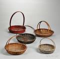 Five Woven Splint Baskets