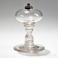 Freeblown Colorless Glass Oil Lamp