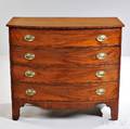 Birch and Mahogany Veneer Bowfront Chest of Drawers