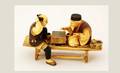 169 Oriental Carved Ivory Two Men playing game Okimon