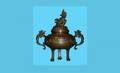 1131 Oriental Bronze Footed Censor with a Foo Dog fini