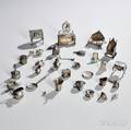 Group of English and Continental Silver or Silverplate Miniatures
