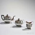 Threepiece American Coin Silver Tea Service