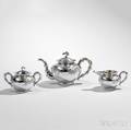 Threepiece Chinese Export Silver Tea Service