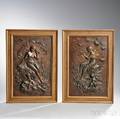 After Euguene Bormel Germany 18581932 Two Bronze Plaques