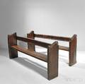 Pair of English Carved Oak Benches