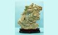 190 Elaborately Carved Chinese Green Jade Cockerel lo